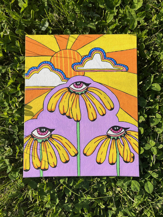 8x10 Eye Sunflowers Painting