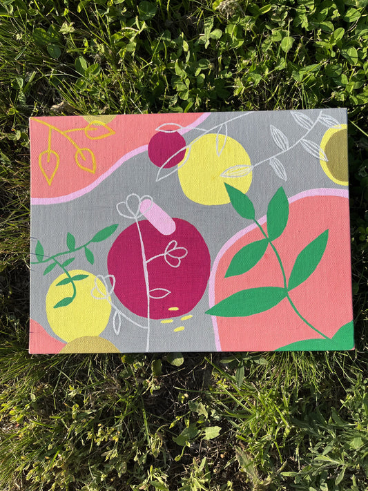 9x12 Muted Floral Painting
