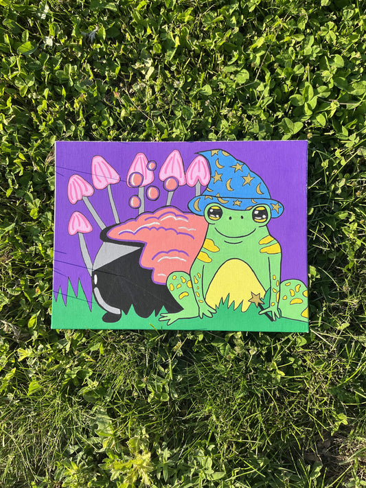 9x12 Wizard Frog Painting